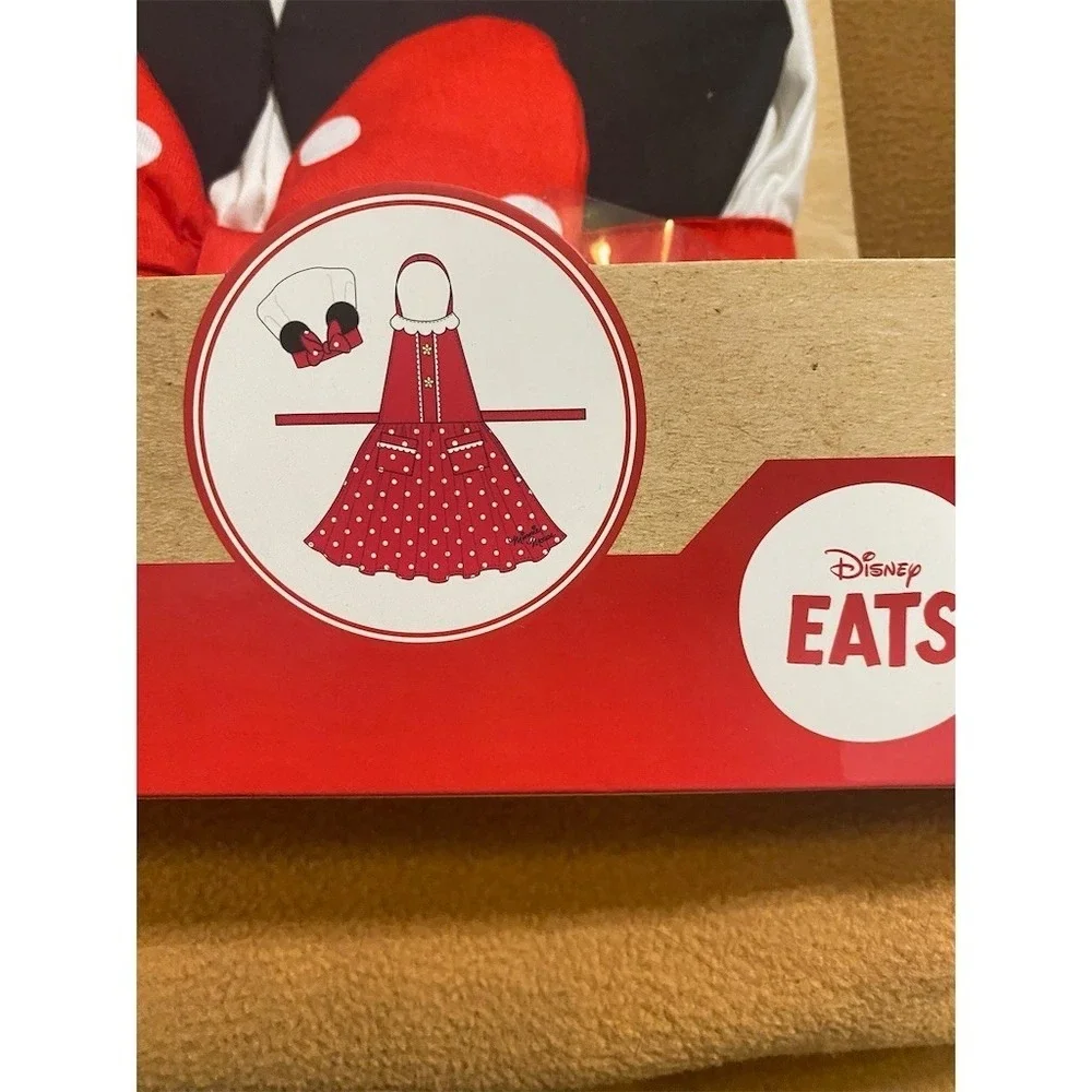 Disney Eats Minnie Mouse Girls Apron & Chef Hat Set Red White Polka‎ Dots